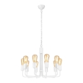Lampadario a catena 10xE27/60W/230V bianco