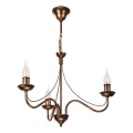 Lampadario a catena ANTON 3xE14/15W/230V finitura bronzata