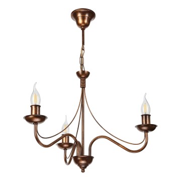 Lampadario a catena ANTON 3xE14/15W/230V finitura bronzo