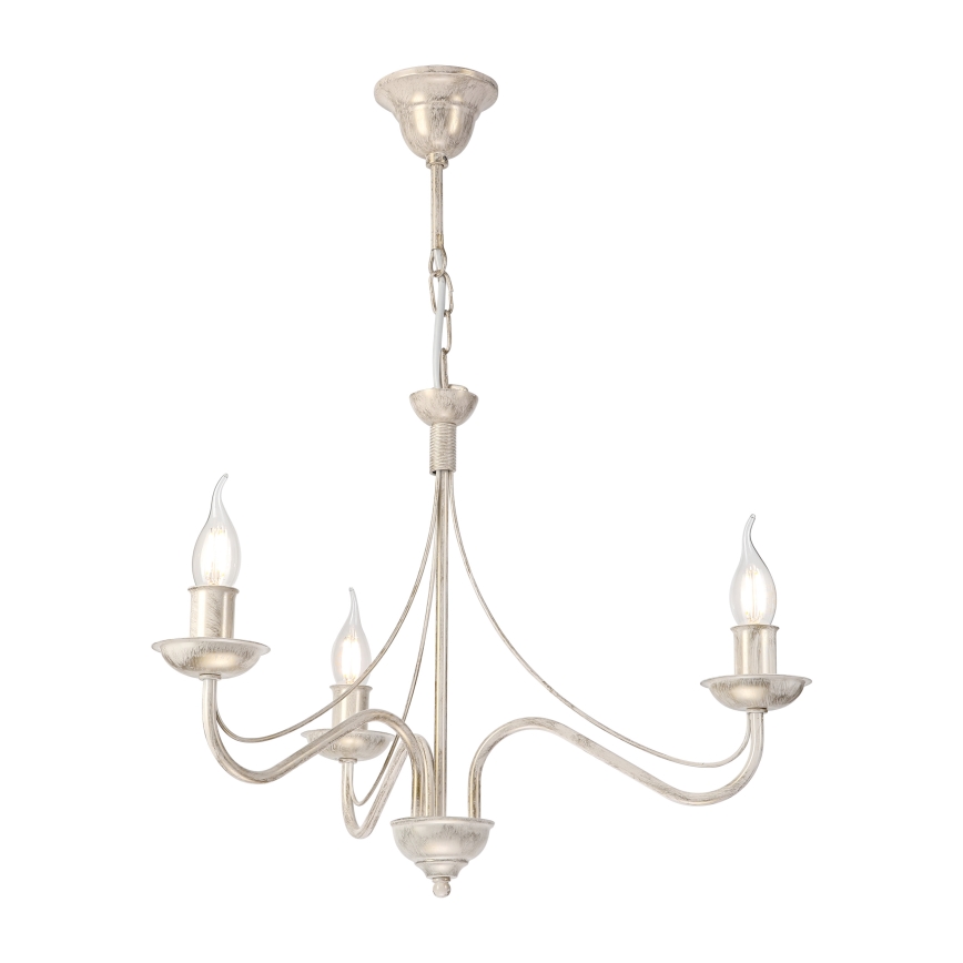Lampadario a catena ANTON 3xE14/60W/230V bianco patinato