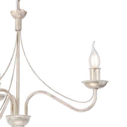 Lampadario a catena ANTON 3xE14/60W/230V bianco patinato