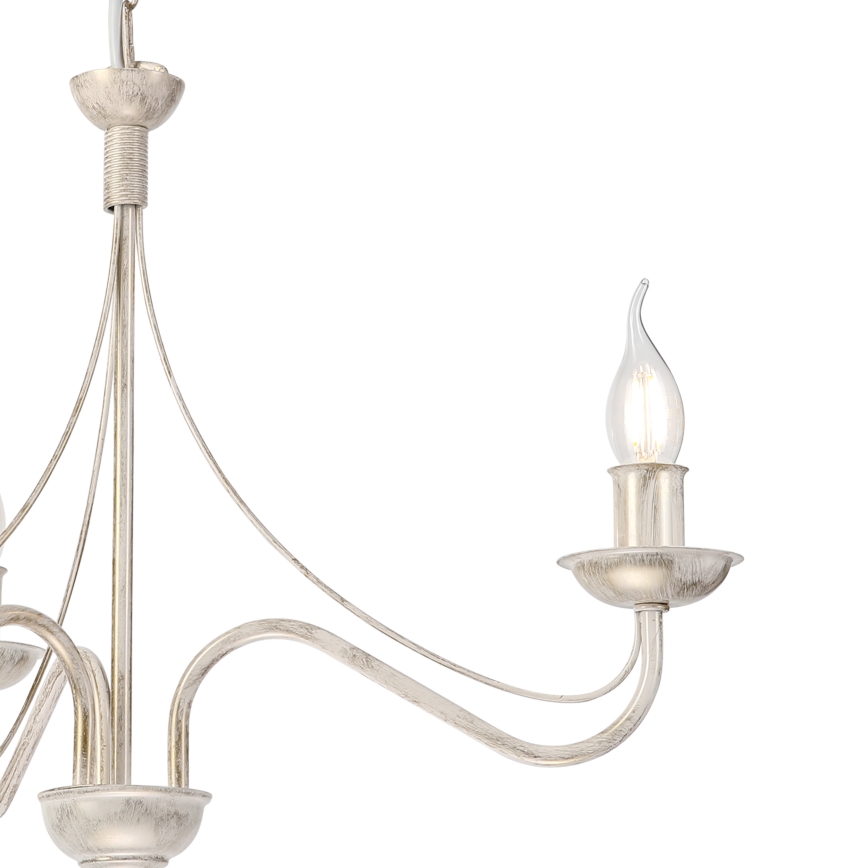 Lampadario a catena ANTON 3xE14/60W/230V bianco patinato