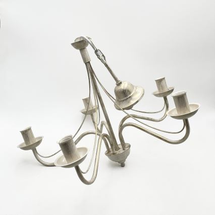 Lampadario a catena ANTON 5xE14/60W/230V bianco patinato