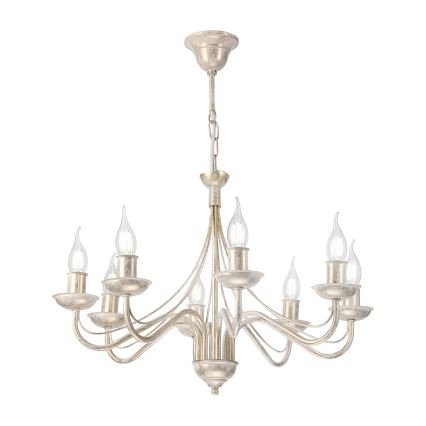 Lampadario a catena ANTON 8xE14/60W/230V bianco patinato