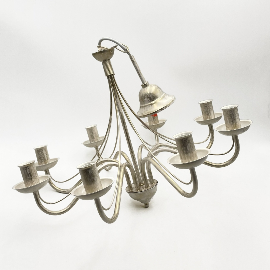 Lampadario a catena ANTON 8xE14/60W/230V, finitura bianco patinato