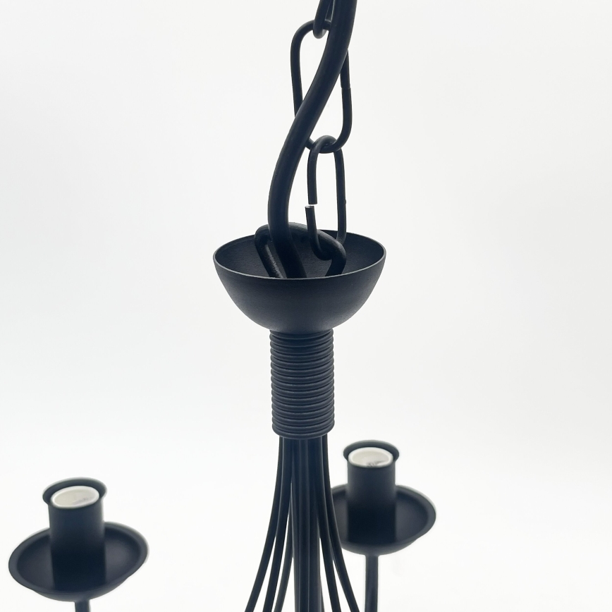 Lampadario a catena ANTON 8xE14/60W/230V nero