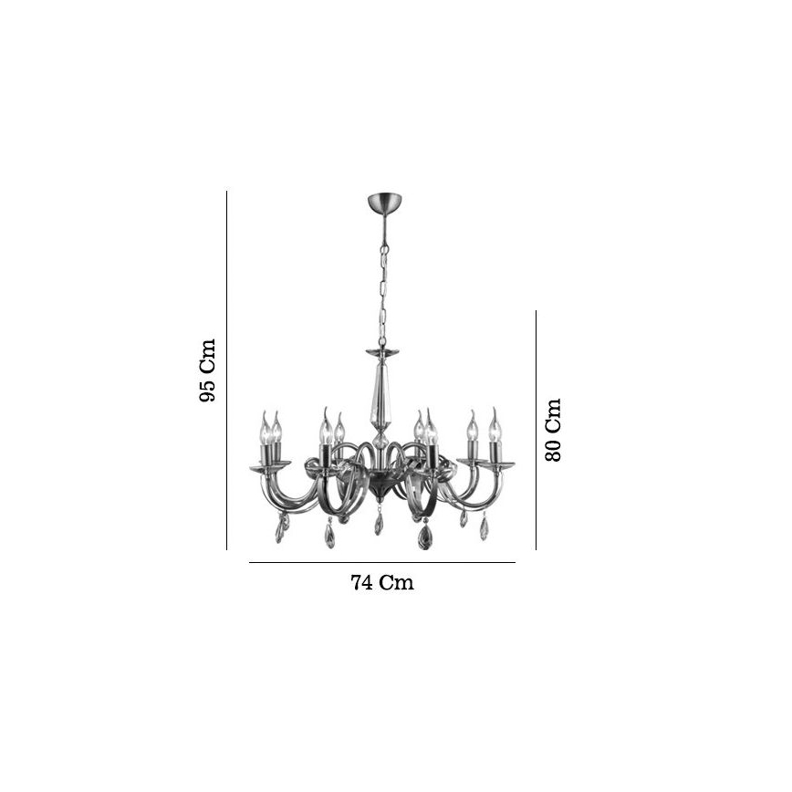 Lampadario a catena CASTRO 8xE14/40W/230V oro