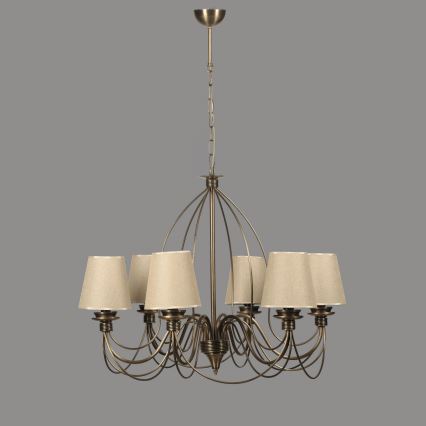 Lampadario a catena CLASSIC 6xE14/40W/230V bronzo/beige