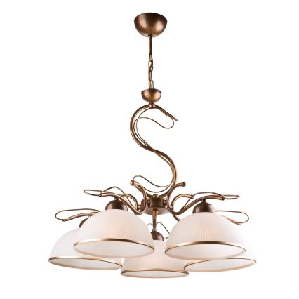 Lampadario a catena COBRA 5xE27/60W/230V bronzo/patina