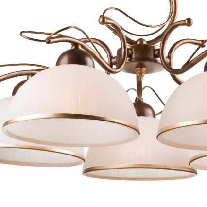 Lampadario a catena COBRA 5xE27/60W/230V bronzo/patina