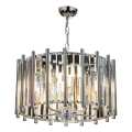 Lampadario a catena CRYSTALLINE 6xE14/40W/230V cromo lucido