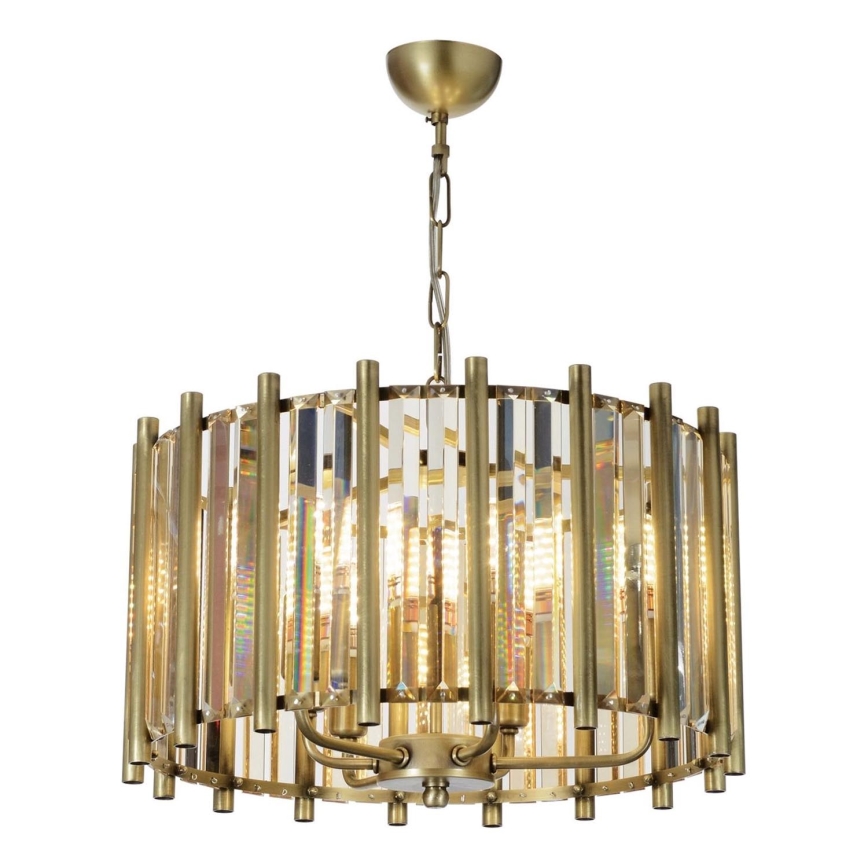 Lampadario a catena CRYSTALLINE 6xE14/40W/230V ottone
