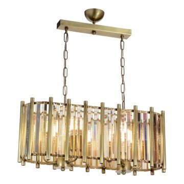 Lampadario a catena CRYSTALLINE 6xE14/40W/230V ottone