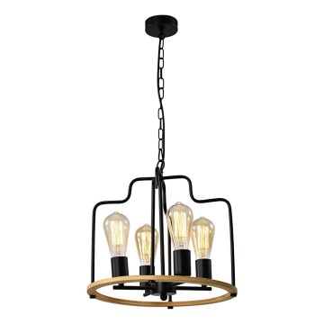 Lampadario a catena DATUS 4xE27/40W/230V nero/marrone