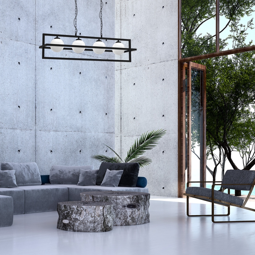Lampadario a catena DIEGO 4xE14/40W/230V nero