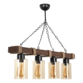Lampadario a catena JASMIN 4xE27/40W/230V marrone/beige