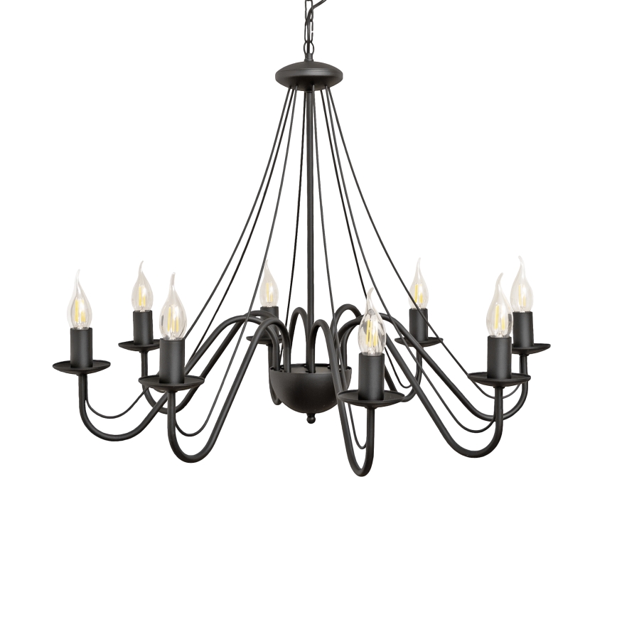 Lampadario a catena MALBO 8xE14/10W/230V nero