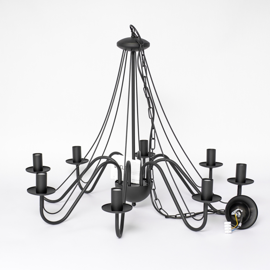 Lampadario a catena MALBO 8xE14/10W/230V nero