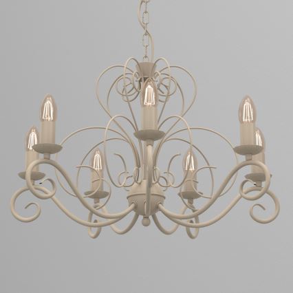 Lampadario a catena MAURO 7xE14/15W/230V beige