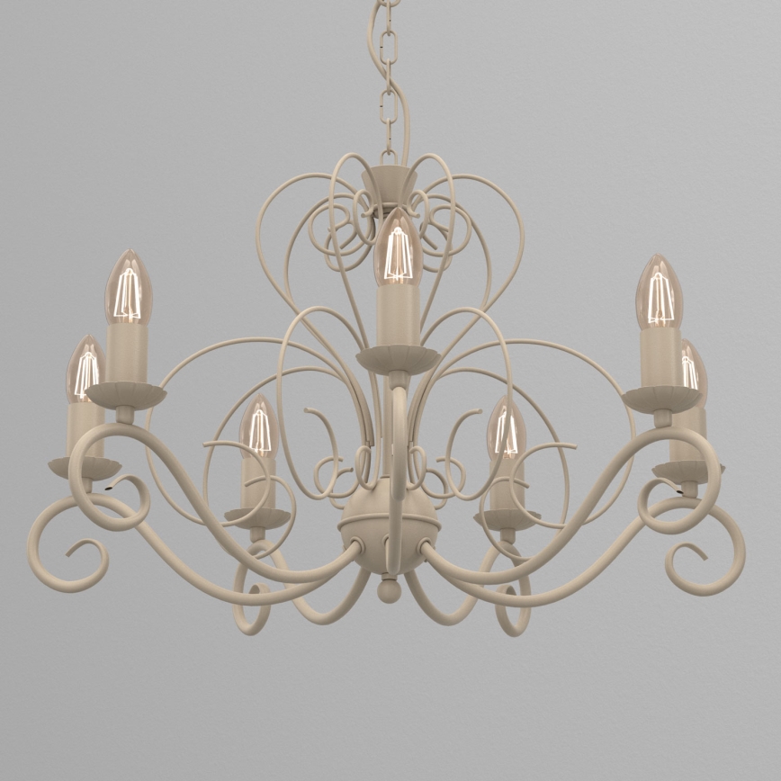 Lampadario a catena MAURO 7xE14/15W/230V beige