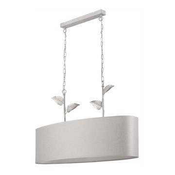 Lampadario a catena NOEMI 2xE27/60W/230V argento/bianco patinato
