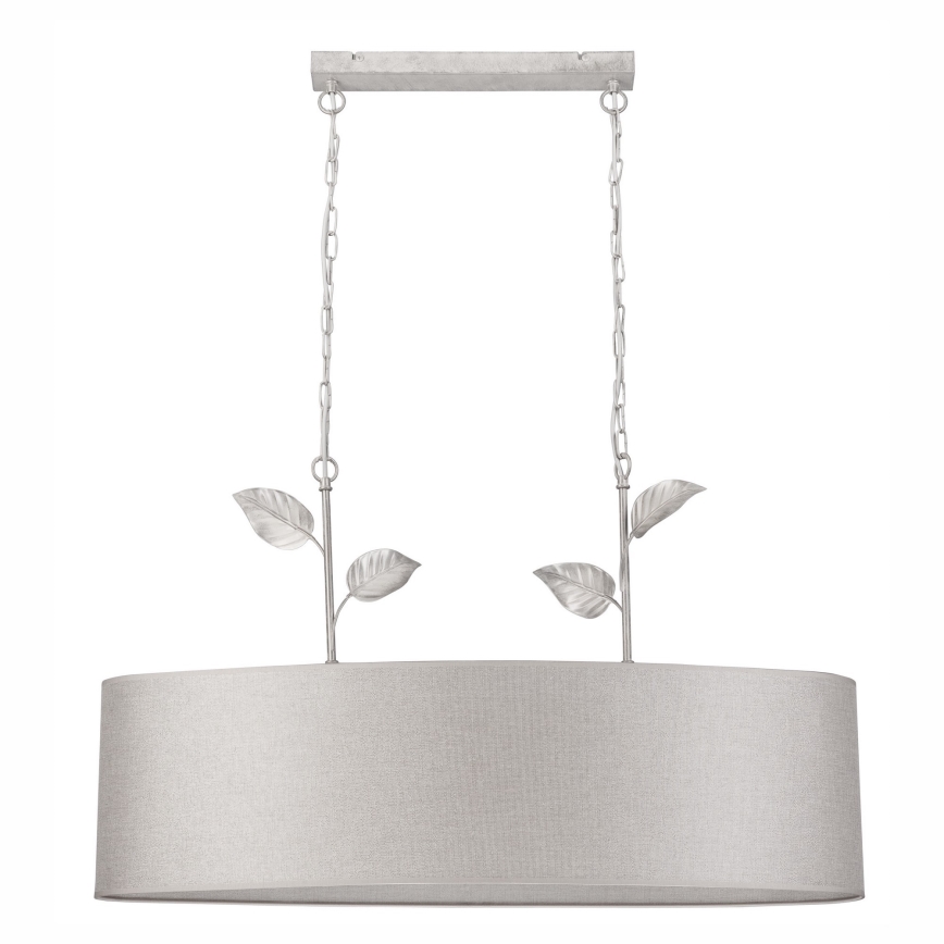 Lampadario a catena NOEMI 2xE27/60W/230V argento/bianco patinato