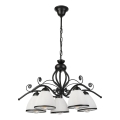 Lampadario a catena RETRO 5xE27/60W/230V nero/bianco