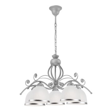 Lampadario a catena RETRO II 5xE27/60W/230V argento