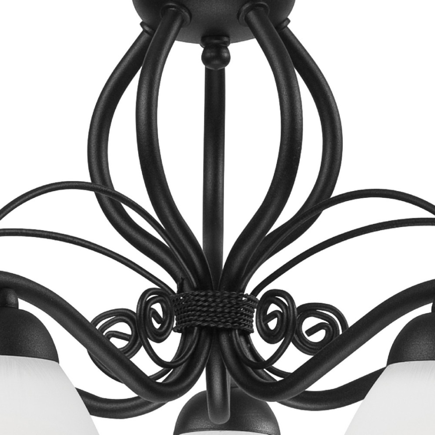 Lampadario a catena RETRO II 5xE27/60W/230V nero opaco