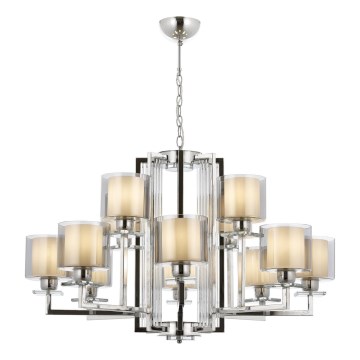 Lampadario a catena VARANA 12xE27/40W/230V, cromo lucido