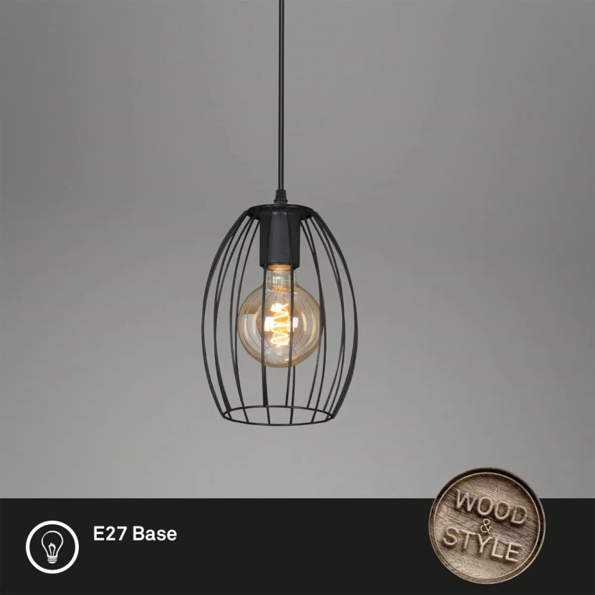 Lampadario a cavo 1xE27/60W/230V nero