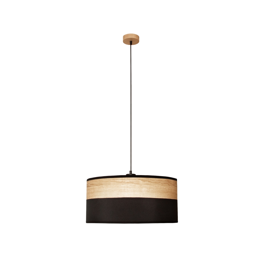Lampadario a cavo ALBA 1xE27/15W/230V Ø 45 cm nero/marrone