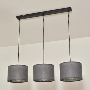 Lampadario a cavo ALBA 3xE27/15W/230V grigio