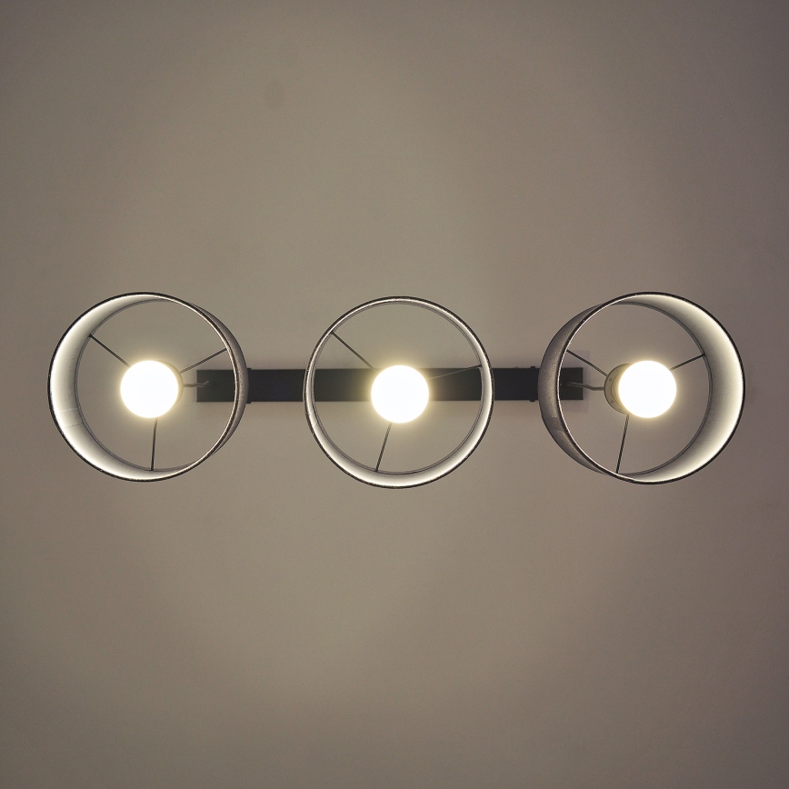 Lampadario a cavo ALBA 3xE27/15W/230V grigio