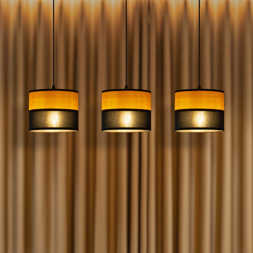 Lampadario a cavo ALBA 3xE27/15W/230V nero/marrone