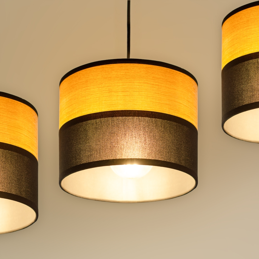 Lampadario a cavo ALBA 3xE27/15W/230V nero/marrone