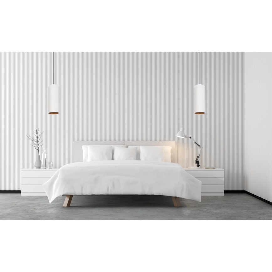Lampadario a cavo AVALO 1xE27/60W/230V bianco/rame