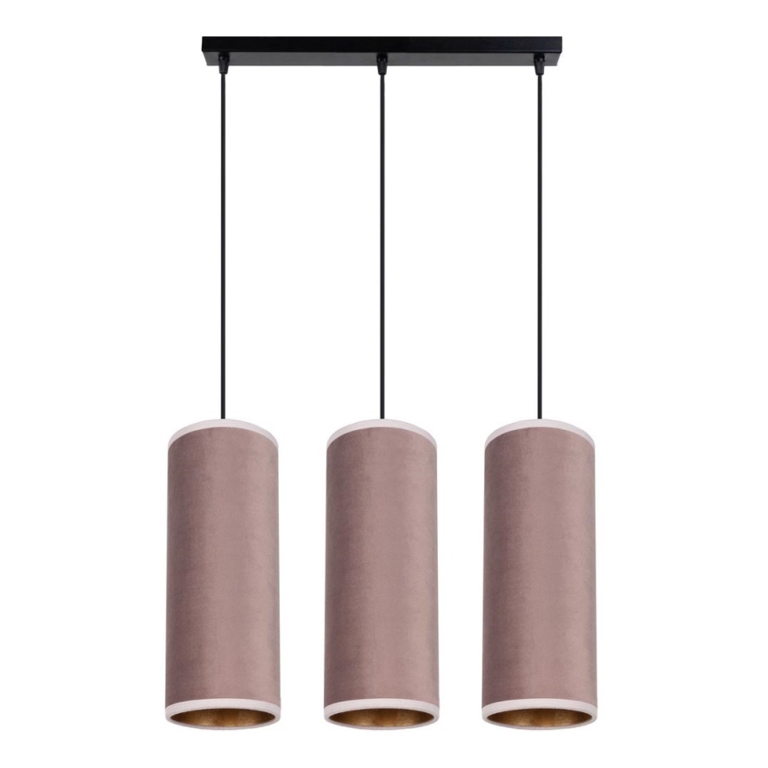 Lampadario a cavo AVALO 3xE27/60W/230V rosa/rame
