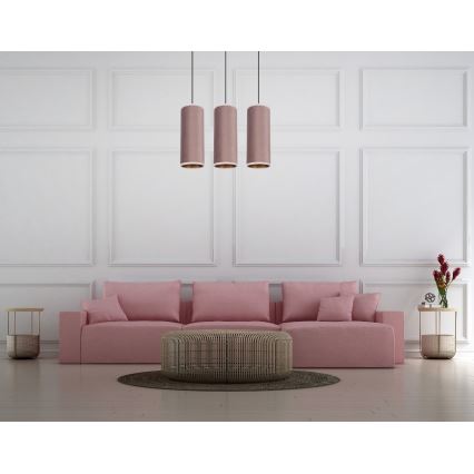 Lampadario a cavo AVALO 3xE27/60W/230V rosa/rame