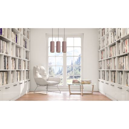 Lampadario a cavo AVALO 3xE27/60W/230V rosa/rame