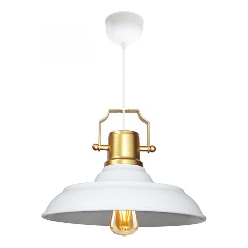 Lampadario a cavo AYD 1xE27/40W/230V bianco/oro