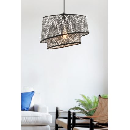 Lampadario a cavo BARETTE 1xE27/60W/230V grigio/nero