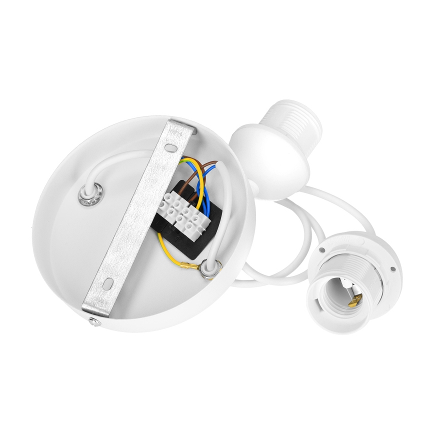 Lampadario a cavo BOHO 2xE27/60W/230V bianco/iuta