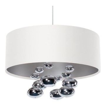 Lampadario a cavo BUBBLE 1xE27/60W/230V Ø 50 cm bianco