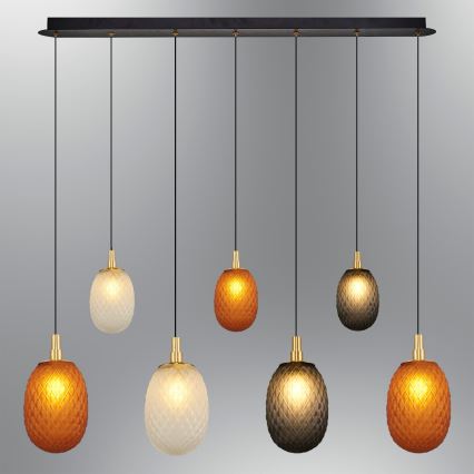 Lampadario a cavo CACTUS 7xG9/5W/230V rame/grigio/bianco