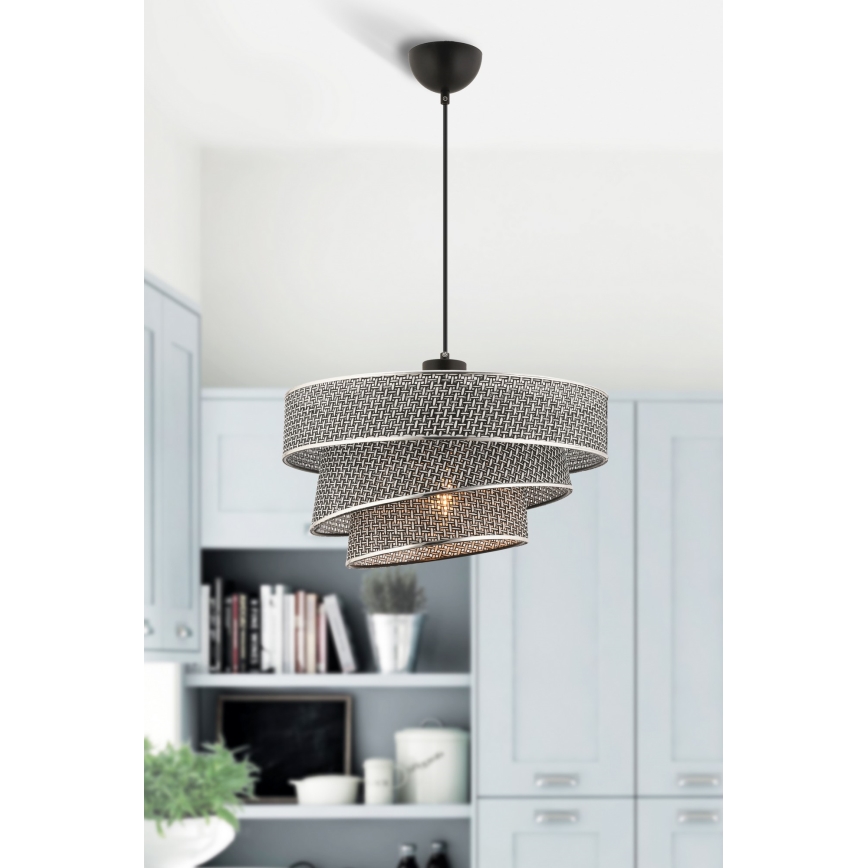 Lampadario a cavo COUPER 1xE27/60W/230V grigio/cromo lucido