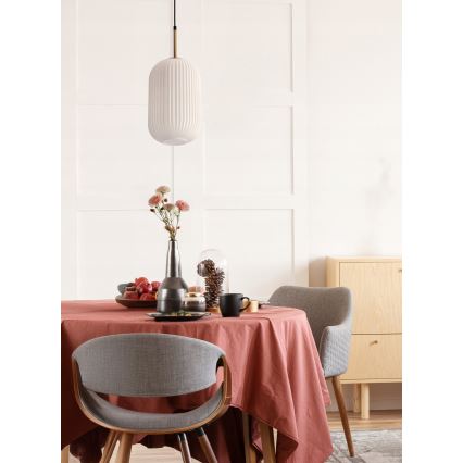 Lampadario a cavo CRESTO 1xE27/40W/230V bianco/oro
