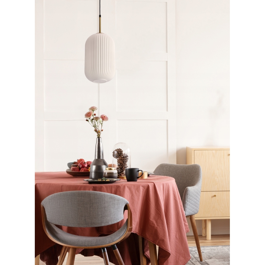 Lampadario a cavo CRESTO 1xE27/40W/230V bianco/oro