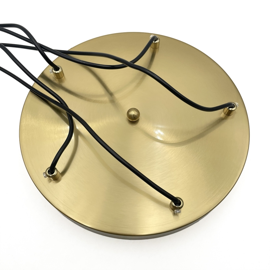 Lampadario a cavo CRISTAL 5xE14/15W/230V ottone/beige fumé