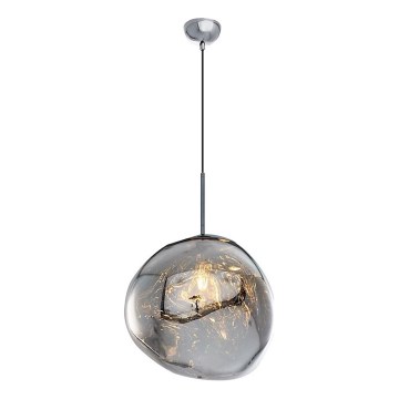 Lampadario a cavo CRUMPLED 1xE27/24W/230V Ø 36 cm fumé